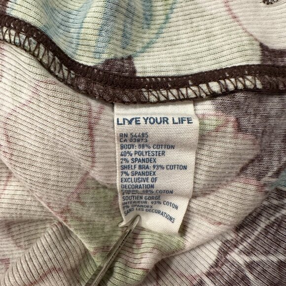 American Eagle Camisole Tank Top  Brown Women's Size M Flowers Lace Trim Y2K - Picture 6 of 7